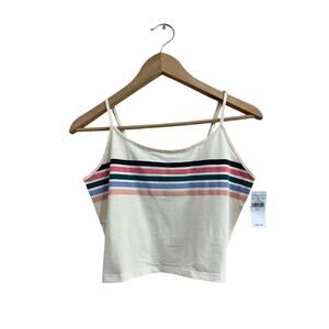 American Eagle Striped Crop Tank Top Y2K Soft Girl Cami Size M